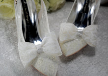 Load image into Gallery viewer, Low Heel Lace Bow Sling Backs  UK6/US8.5
