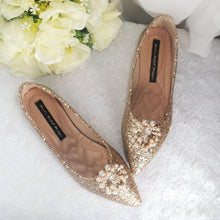 Load image into Gallery viewer, Champagne Bridal Flats
