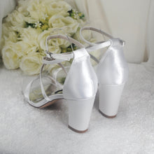 Load image into Gallery viewer, Satin Block Heel Bridal Shoe,
