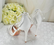 Load image into Gallery viewer, Bridal White Lace Wedding Sandals UK4/US6.5
