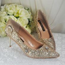 Load image into Gallery viewer, Gold Celestial Bridal Shoes
