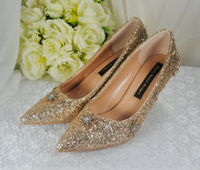 Load image into Gallery viewer, Gold Celestial Bridal Shoes
