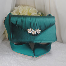 Load image into Gallery viewer, Bridal Satin Clutch Bag with &#39;Cherry Blossom&#39; - Other Colours
