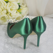 Load image into Gallery viewer, Green Satin Bridal Shoe - UK7/US9.5
