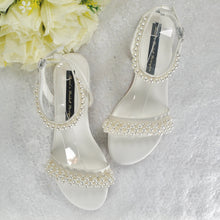 Load image into Gallery viewer, Ivory Flat Wedding Sandals with Pearl Details - Size Uk4/US6.5
