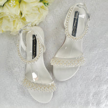 Load image into Gallery viewer, White or Ivory Pearl Flat Sandals
