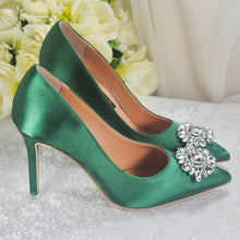 Load image into Gallery viewer, Satin WEDDING SHOES with Crystal Embellishment
