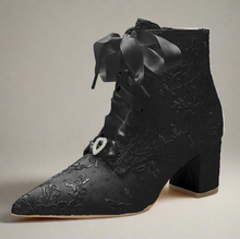 Load image into Gallery viewer, Lace Bridal Boots with Block Heel
