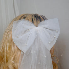 Load image into Gallery viewer, Pearl Bride Hair Bow
