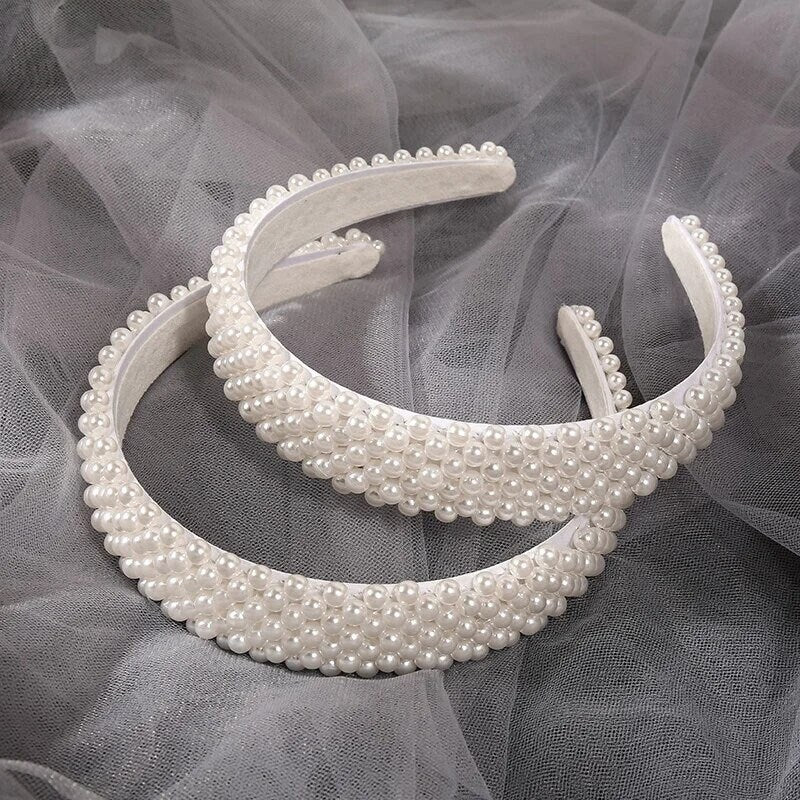 Bridal Pearl Beaded Headband