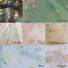 Load image into Gallery viewer, Blue Meadow Flower Wedding Veil
