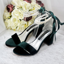 Load image into Gallery viewer, Velvet Bridal Sandals with Pearls - Other Colours
