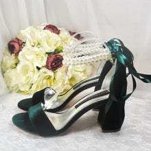 Load image into Gallery viewer, Velvet Bridal Sandals with Pearls - Other Colours
