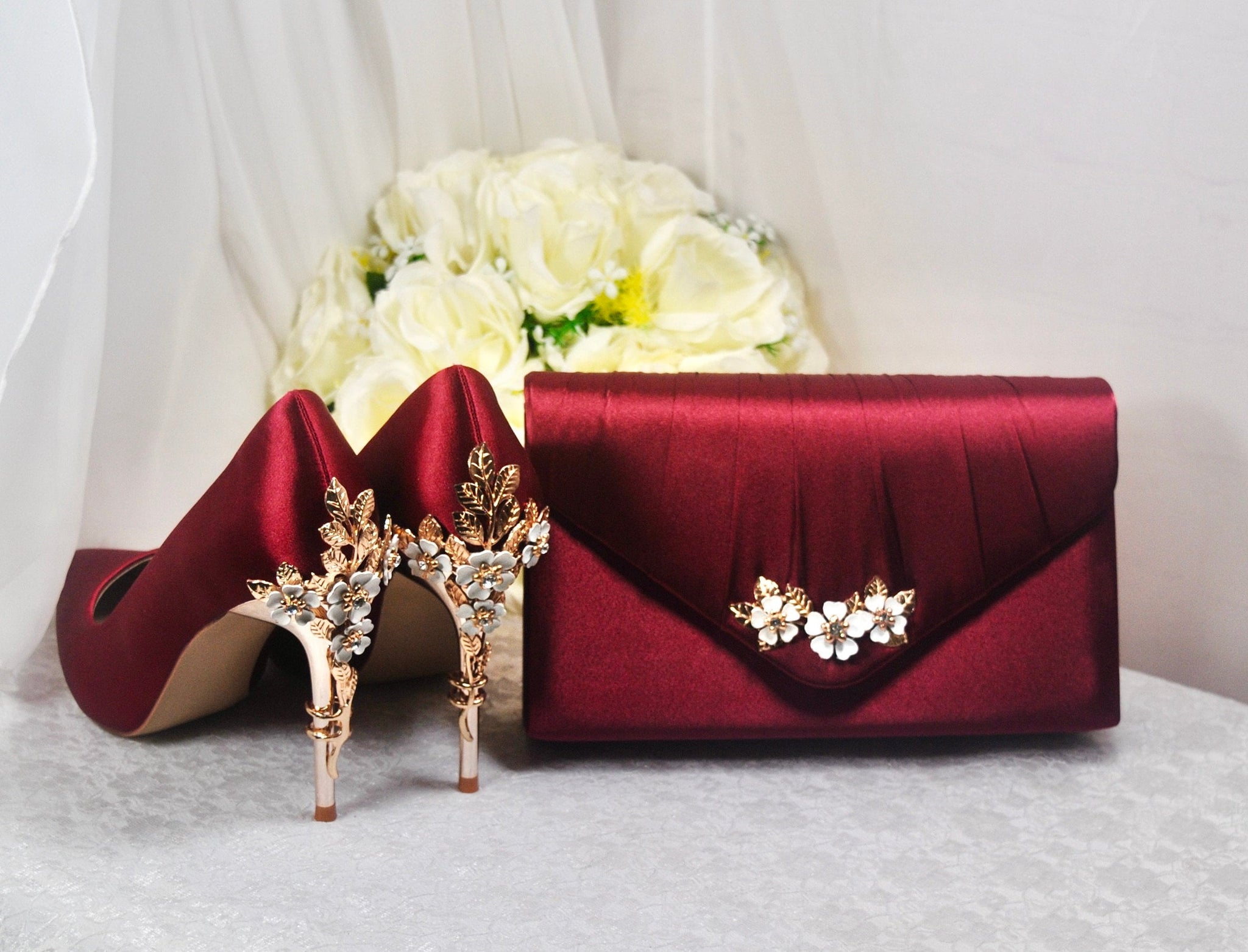 Burgundy wedding shoes for bride best sale