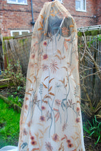 Load image into Gallery viewer, Autumn Flower Floral Veil, Beautiful Wedding Veil with Autumnal Embroidery
