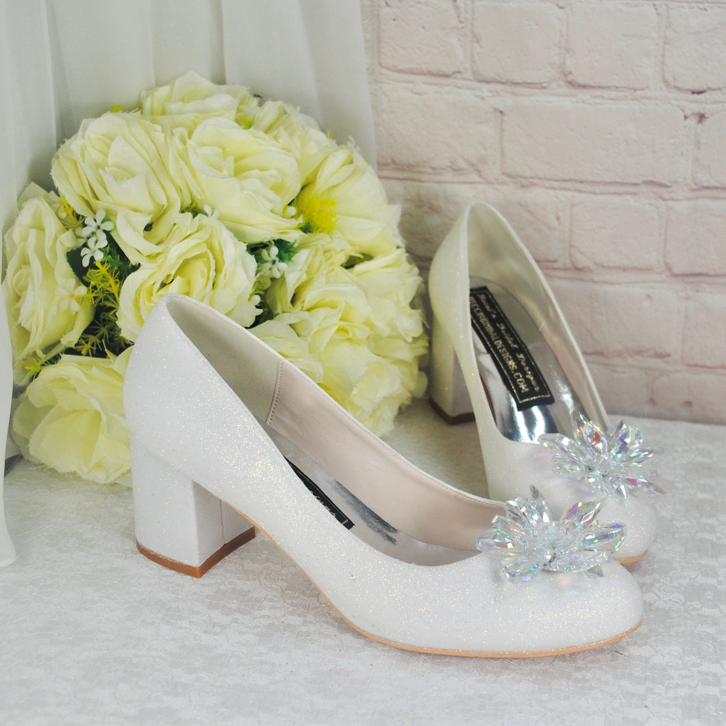 Cinderella Block Heel Bridal Shoes