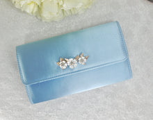 Load image into Gallery viewer, Bridal Satin Clutch Bag with &#39;Cherry Blossom&#39; Embellishment
