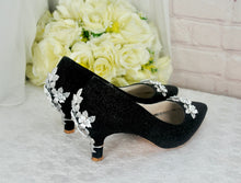 Load image into Gallery viewer, Glitter Shimmer Low Kitten Heel Bridal Pump
