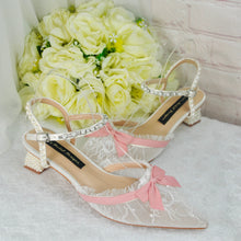 Load image into Gallery viewer, Regency Era Inspired Bridal Shoes UK6/US8.5
