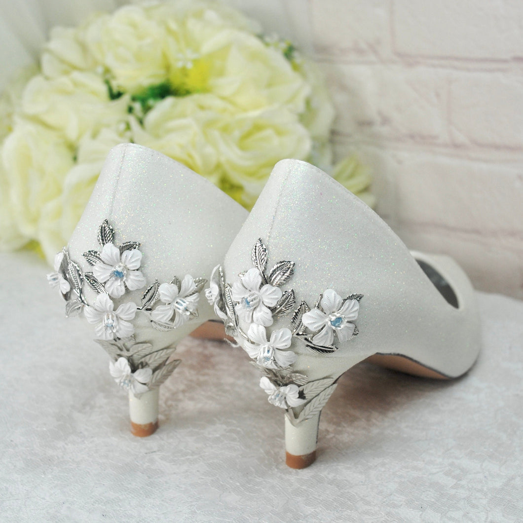 Ivory Shimmer Wedding Shoes UK3/US5.5