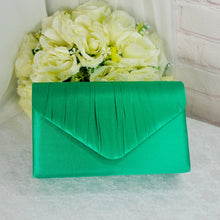 Load image into Gallery viewer, Teal Green Bride Satin Clutch Bag, Over 25 colours
