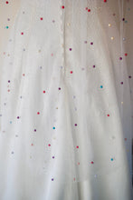 Load image into Gallery viewer, White Pearl Bridal Veil with Rainbow Multi Coloured Pearls, Disco Ball Wedding Veil
