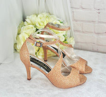 Load image into Gallery viewer, Rose Gold Glitter Sandals  UK5/US7.5
