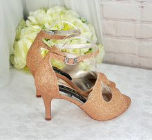 Load image into Gallery viewer, Rose Gold Glitter Sandals  UK5/US7.5
