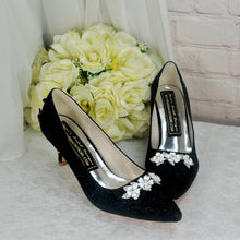 Load image into Gallery viewer, Glitter Shimmer Low Kitten Heel Bridal Pump
