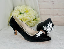 Load image into Gallery viewer, Glitter Shimmer Low Kitten Heel Bridal Pump
