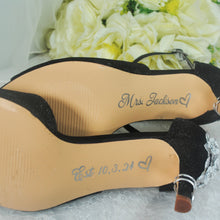 Load image into Gallery viewer, Custom Wedding Surname &amp; Date on Sole, Personalised Name and Date, Personalize Wedding Shoes,
