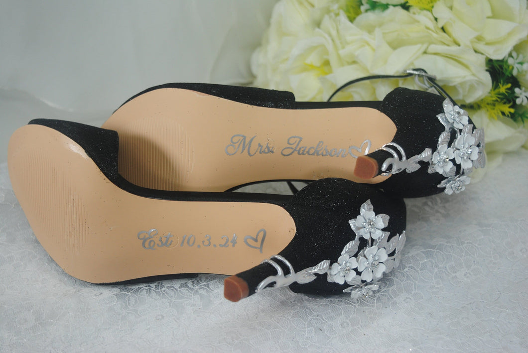 Custom Wedding Surname & Date on Sole, Personalised Name and Date, Personalize Wedding Shoes,