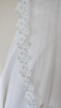 Load image into Gallery viewer, Floral Embroidered Lace Edge Bridal Veil with Sage Green Details
