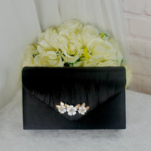 Load image into Gallery viewer, Bridal Satin Clutch Bag with &#39;Cherry Blossom&#39; - Other Colours
