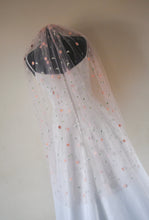 Load image into Gallery viewer, Daisy Flower Floral Veil, Beautiful Wedding Veil with Small Delicate Embroidered Flowers
