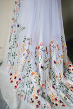 Load image into Gallery viewer, Secret Garden - Orange Embroidered Edge Veil
