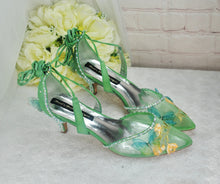 Load image into Gallery viewer, Sage Green Sandals with &#39;Butterfly&#39; Size UK7/US9.5
