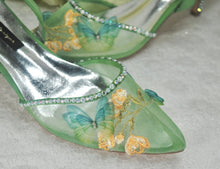 Load image into Gallery viewer, Sage Green Sandals with &#39;Butterfly&#39; Size UK7/US9.5
