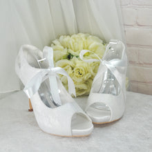 Load image into Gallery viewer, Peep Toe Bridal Booties UK5/US7.5
