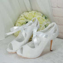 Load image into Gallery viewer, Peep Toe Bridal Booties UK5/US7.5
