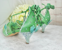 Load image into Gallery viewer, Sage Green Sandals with &#39;Butterfly&#39; Size UK7/US9.5
