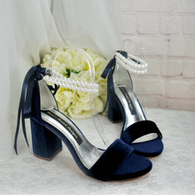 Load image into Gallery viewer, Velvet Bridal Sandals with Pearls - Other Colours
