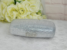 Load image into Gallery viewer, Silver Crystal Cinderella Heels with Matching Clutch Bag
