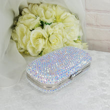 Load image into Gallery viewer, Crystal Sparkling Bridal Heels with Matching Clutch Bag
