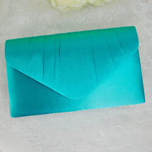 Load image into Gallery viewer, Teal Green Bride Satin Clutch Bag, Over 25 colours
