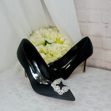 Load image into Gallery viewer, Satin Court Shoe with Designer Square Crystal Decoration - Other Colours
