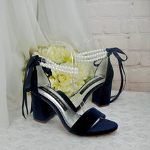 Load image into Gallery viewer, Velvet Bridal Sandals with Pearls - Other Colours
