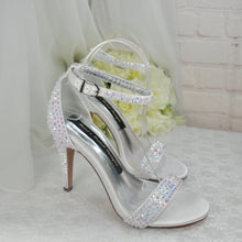 Load image into Gallery viewer, Wedding Day Elegance Sparkling Bridal Heels Classic White Bride Shoes Matching Clutch Bag
