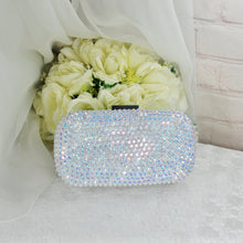 Load image into Gallery viewer, Wedding Day Elegance Sparkling Bridal Heels Classic White Bride Shoes Matching Clutch Bag
