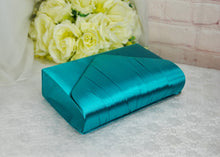 Load image into Gallery viewer, Teal Green Bride Satin Clutch Bag, Over 25 colours
